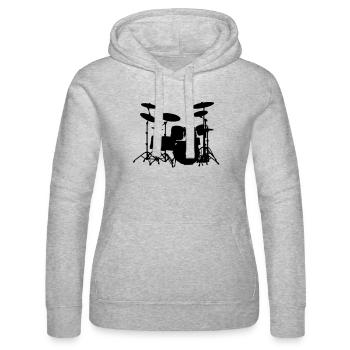 Drumset - Frauen Kapuzen Sweater von Russell - Grau meliert - Vorne - Marisol (170cm)