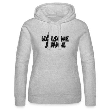 Kölsche Junge (Vintage) Kölner Jungs aus Köln - Frauen Kapuzen Sweater von Russell - Grau meliert - Vorne - Marisol (170cm)