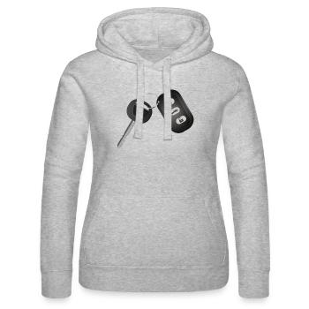 Single car key with radio remote control - Women’s Hooded Sweater by Russell - heather grey - Front - Marisol (170cm)
