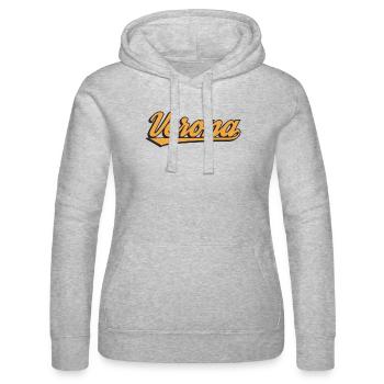 Verona Retro Script Logo - Frauen Kapuzen Sweater von Russell - Grau meliert - Vorne - Marisol (170cm)