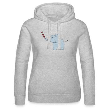 Elephant Elephant Skin - Women’s Hooded Sweater by Russell - heather grey - Front - Marisol (170cm)