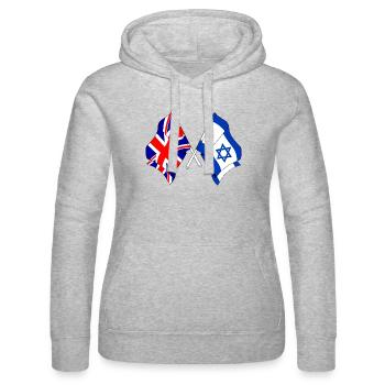 Flagge von England und Flagge von Israel - Frauen Kapuzen Sweater von Russell - Grau meliert - Vorne - Marisol (170cm)