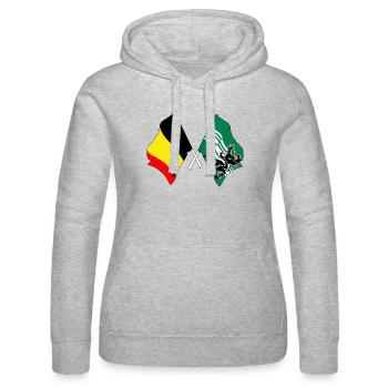 Flag Belgium and flag East Flanders - Women’s Hooded Sweater by Russell - heather grey - Front - Marisol (170cm)