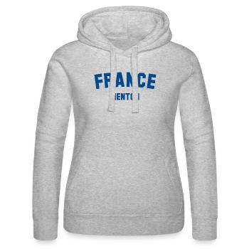 MENTON France Frankreich - Sweat à capuche Russell Femme - gris chiné - Devant - Marisol (170cm)