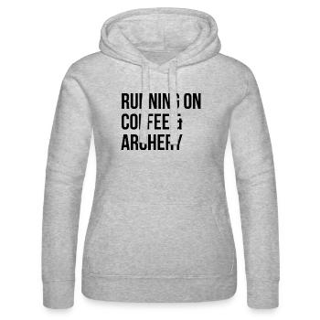 Bogenschießen - Frauen Kapuzen Sweater von Russell - Grau meliert - Vorne - Marisol (170cm)