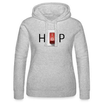 HIP-HOP Schalter, Schalte den Hip-Hop ein! - Frauen Kapuzen Sweater von Russell - Grau meliert - Vorne - Marisol (170cm)