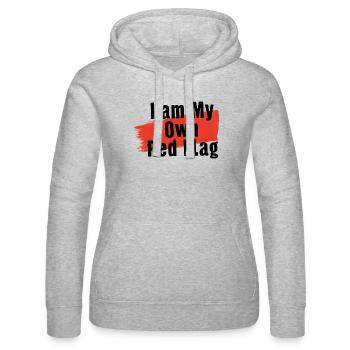 Mon propre drapeau rouge | T-Shirt Humour Ironique - Sweat à capuche Russell Femme - gris chiné - Devant - Marisol (170cm)