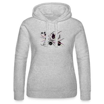 Schwarzweiß Blütenstrahl Muster - Frauen Kapuzen Sweater von Russell - Grau meliert - Vorne - Marisol (170cm)