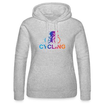 Lebendiger Radverlauf - Frauen Kapuzen Sweater von Russell - Grau meliert - Vorne - Marisol (170cm)