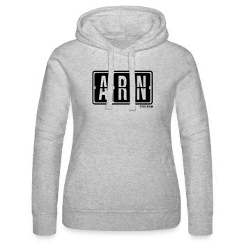 Stockholm ARN, sweat à capuche souvenir de la ville, t-shirt, casquette - Sweat à capuche Russell Femme - gris chiné - Devant - Marisol (170cm)