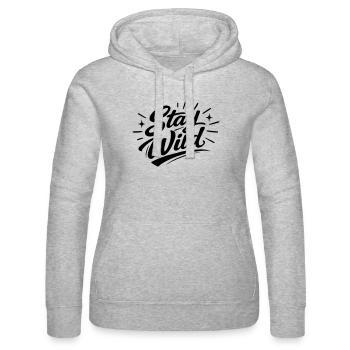 Bleib wild  - Frauen Kapuzen Sweater von Russell - Grau meliert - Vorne - Marisol (170cm)