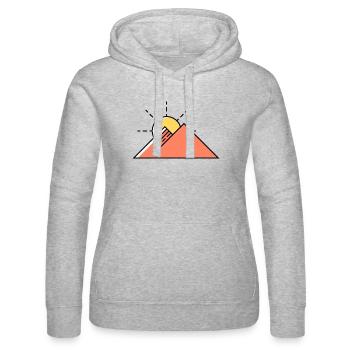 Mountains Sun Nature - Women’s Hooded Sweater by Russell - heather grey - Front - Marisol (170cm)