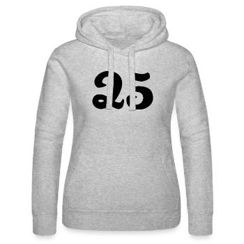 25. 25 JAHRE. 25. JUBILÄUM. 25 JAHRESJUBILÄUM. - Frauen Kapuzen Sweater von Russell - Grau meliert - Vorne - Marisol (170cm)
