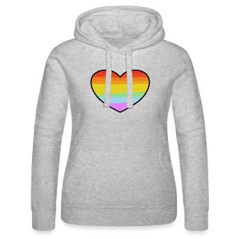 Cœur de la fierté arc-en-ciel - Sweat à capuche Russell Femme - gris chiné - Devant - Marisol (170cm)