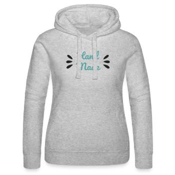 Handgemachtes Minimalistisches Bastelhemd im Skriptstil - Frauen Kapuzen Sweater von Russell - Grau meliert - Vorne - Marisol (170cm)