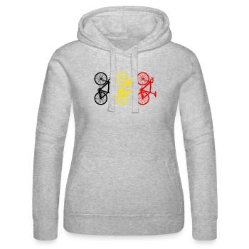 Cycling Belgium - Sweat à capuche Russell Femme - gris chiné - Devant - Marisol (170cm)