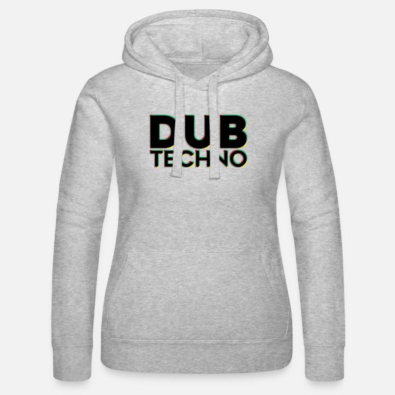 Dub Techno Neon Outline - Women’s Hooded Sweater by Russell - heather grey