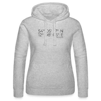 Koordinaten Rostock - Frauen Kapuzen Sweater von Russell - Grau meliert - Vorne - Marisol (170cm)