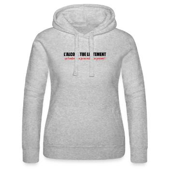 Alcohol kills slowly, that's good I'm not a good guy - Women’s Hooded Sweater by Russell - heather grey - Front - Marisol (170cm)