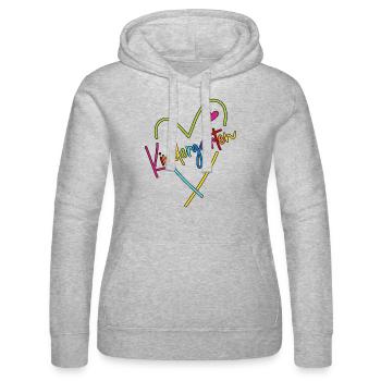 Kindergarten Herz - Frauen Kapuzen Sweater von Russell - Grau meliert - Vorne - Marisol (170cm)