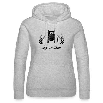 Farm tractor with grain stalks - Women’s Hooded Sweater by Russell - heather grey - Front - Marisol (170cm)