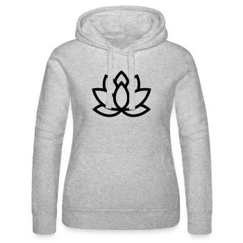 Lotusblüte - Frauen Kapuzen Sweater von Russell - Grau meliert - Vorne - Marisol (170cm)