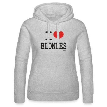 I love blondes - couleurs personnalisables - Sweat à capuche Russell Femme - gris chiné - Devant - Marisol (170cm)