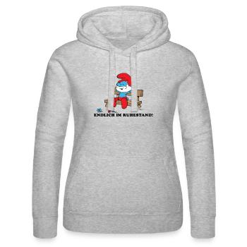 Schlümpfe Design Endlich Im Ruhestand - Frauen Kapuzen Sweater von Russell - Grau meliert - Vorne - Marisol (170cm)