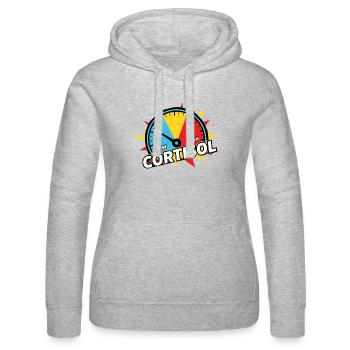 High Cortisol Level Stress - Women’s Hooded Sweater by Russell - heather grey - Front - Marisol (170cm)