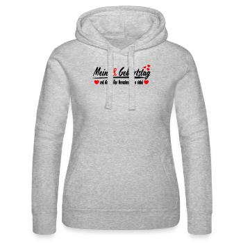 18. Geburtstag Gästebuch Gästeliste Geschenkidee - Frauen Kapuzen Sweater von Russell - Grau meliert - Vorne - Marisol (170cm)