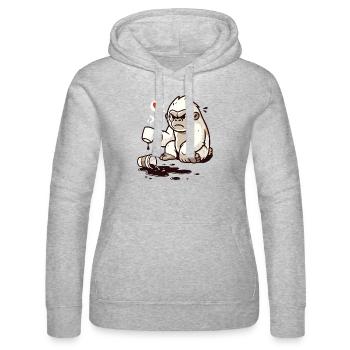 Kleiner Gorilla verschüttet Kaffee - Frauen Kapuzen Sweater von Russell - Grau meliert - Vorne - Marisol (170cm)