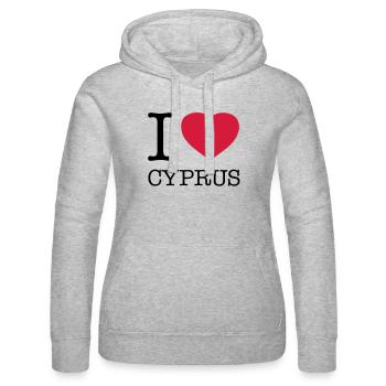 I LOVE CYPRUS Zypern - Frauen Kapuzen Sweater von Russell - Grau meliert - Vorne - Marisol (170cm)