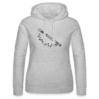 Recorder-Schatten mit Schwarztönen - Frauen Kapuzen Sweater von Russell - Grau meliert - Vorne - Marisol (170cm)