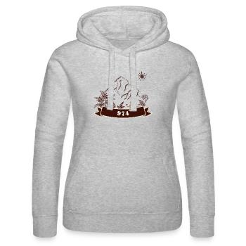 Vintage Mountains 974 Natur - Frauen Kapuzen Sweater von Russell - Grau meliert - Vorne - Marisol (170cm)