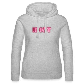 Idiot Geschenkidee - Frauen Kapuzen Sweater von Russell - Grau meliert - Vorne - Marisol (170cm)