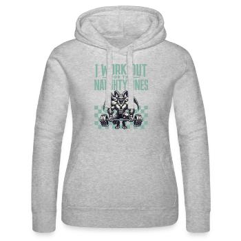 Krampus Workout Für Böse Jungs Weihnachten - Frauen Kapuzen Sweater von Russell - Grau meliert - Vorne - Marisol (170cm)