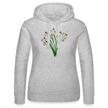 Les bouquets de fleurs - Sweat à capuche Russell Femme - gris chiné - Devant - Marisol (170cm)