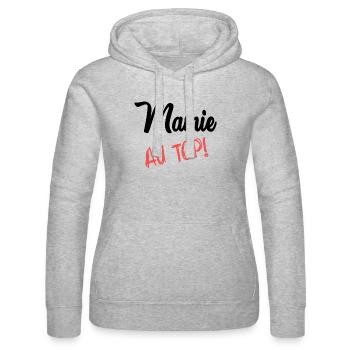 MAMIE - Sweat à capuche Russell Femme - gris chiné - Devant - Marisol (170cm)