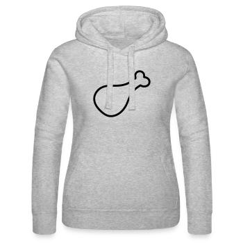chicken thigh - Women’s Hooded Sweater by Russell - heather grey - Front - Marisol (170cm)