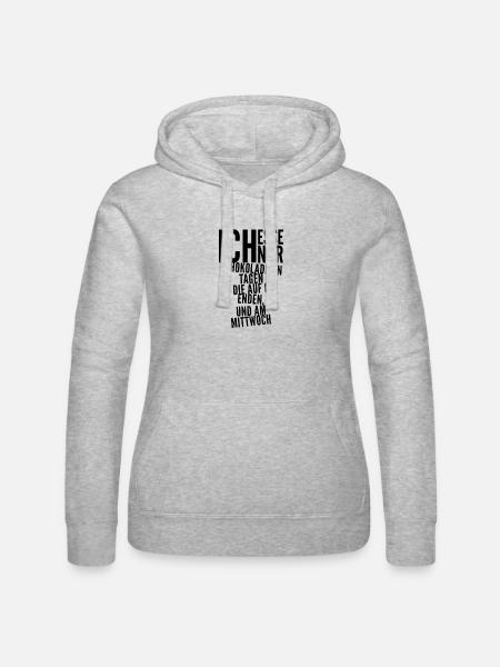 Schokolade ist toll - Frauen Kapuzen Sweater von Russell - Grau meliert