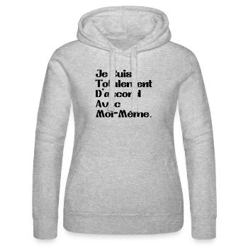 I totally agree with myself - Women’s Hooded Sweater by Russell - heather grey - Front - Marisol (170cm)