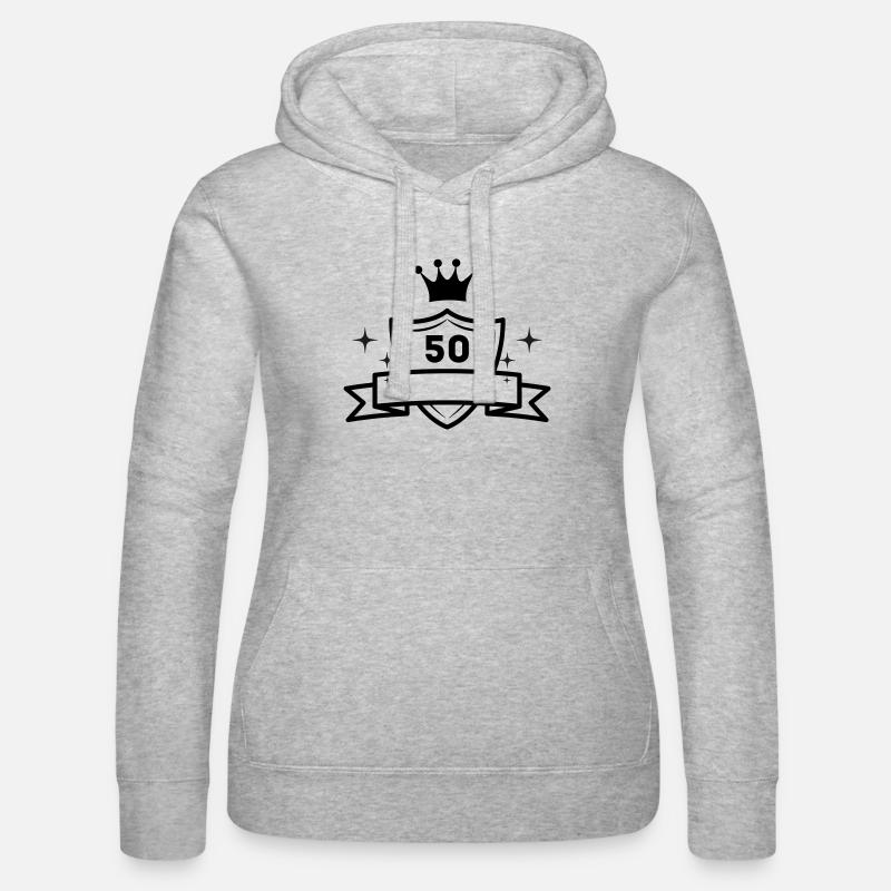 50 ans - Anniversaire - Idée de cadeau - Sweat à capuche Russell Femme - gris chiné