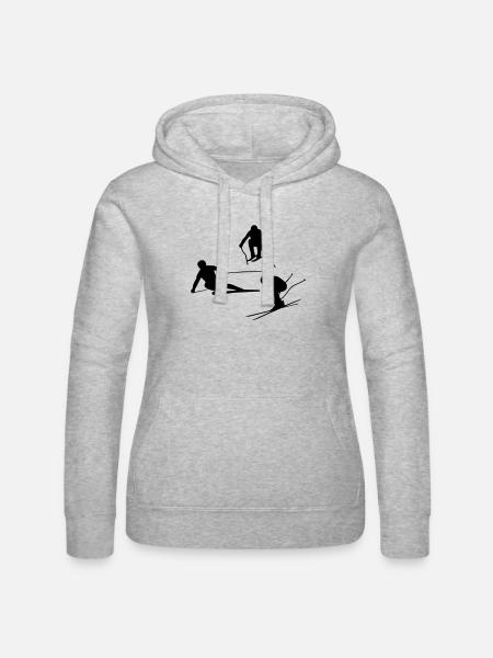 Skier - Women’s Hooded Sweater by Russell - heather grey