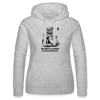 Der Alles-Inklusive Rollstuhl-Bär - Frauen Kapuzen Sweater von Russell - Grau meliert - Vorne - Marisol (170cm)