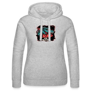 Dragon, stop, crap, stop talking - Women’s Hooded Sweater by Russell - heather grey - Front - Marisol (170cm)