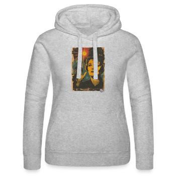Meine Art von Revolution einer Frau - Frauen Kapuzen Sweater von Russell - Grau meliert - Vorne - Marisol (170cm)