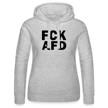 Fck afd - Frauen Kapuzen Sweater von Russell - Grau meliert - Vorne - Marisol (170cm)
