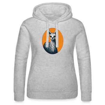 Lama / Faune / Hantise / Amérique du Sud / Fourrure - Sweat à capuche Russell Femme - gris chiné - Devant - Marisol (170cm)
