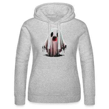 Scary Ghost / Halloween - Women’s Hooded Sweater by Russell - heather grey - Front - Marisol (170cm)