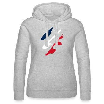 Frankreichflagge / Flagge Frankreich - Frauen Kapuzen Sweater von Russell - Grau meliert - Vorne - Marisol (170cm)
